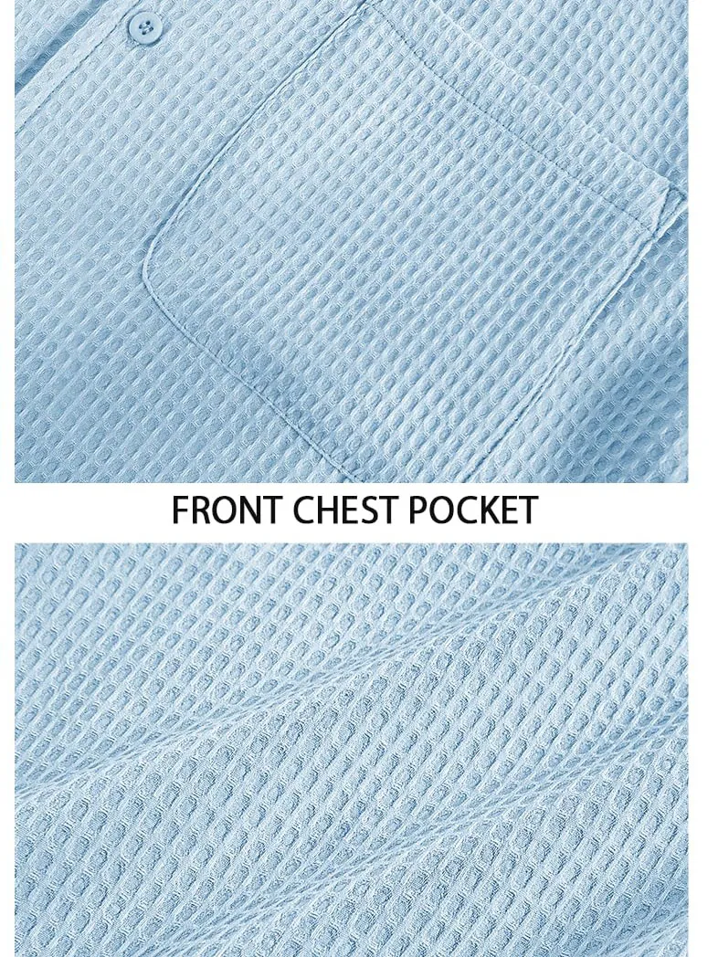 Textured Knit Open Collar Shirt