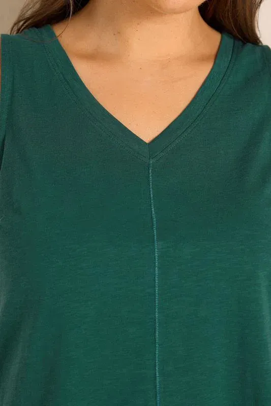 Teal Green Premium Cotton Vest Top