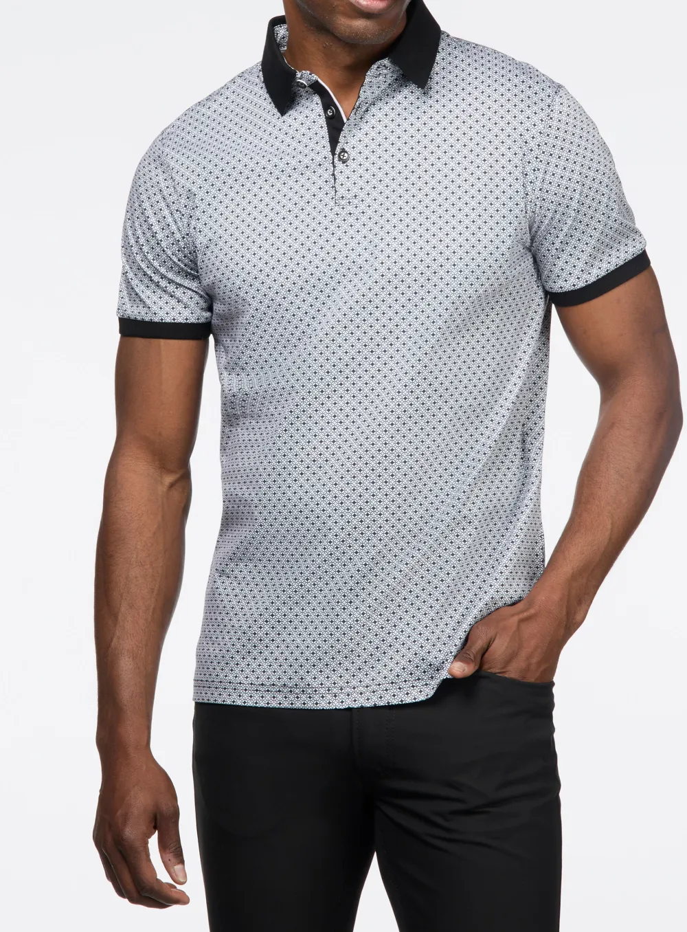 Geometric Print Casual Polo
