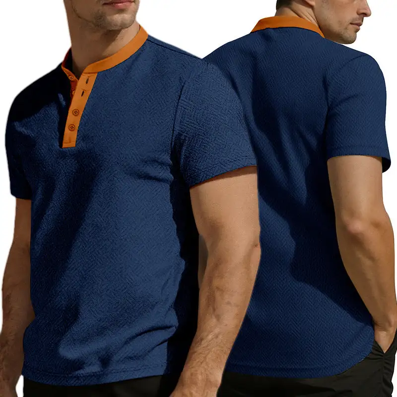 Jacquard Short Sleeve Polo Shirt