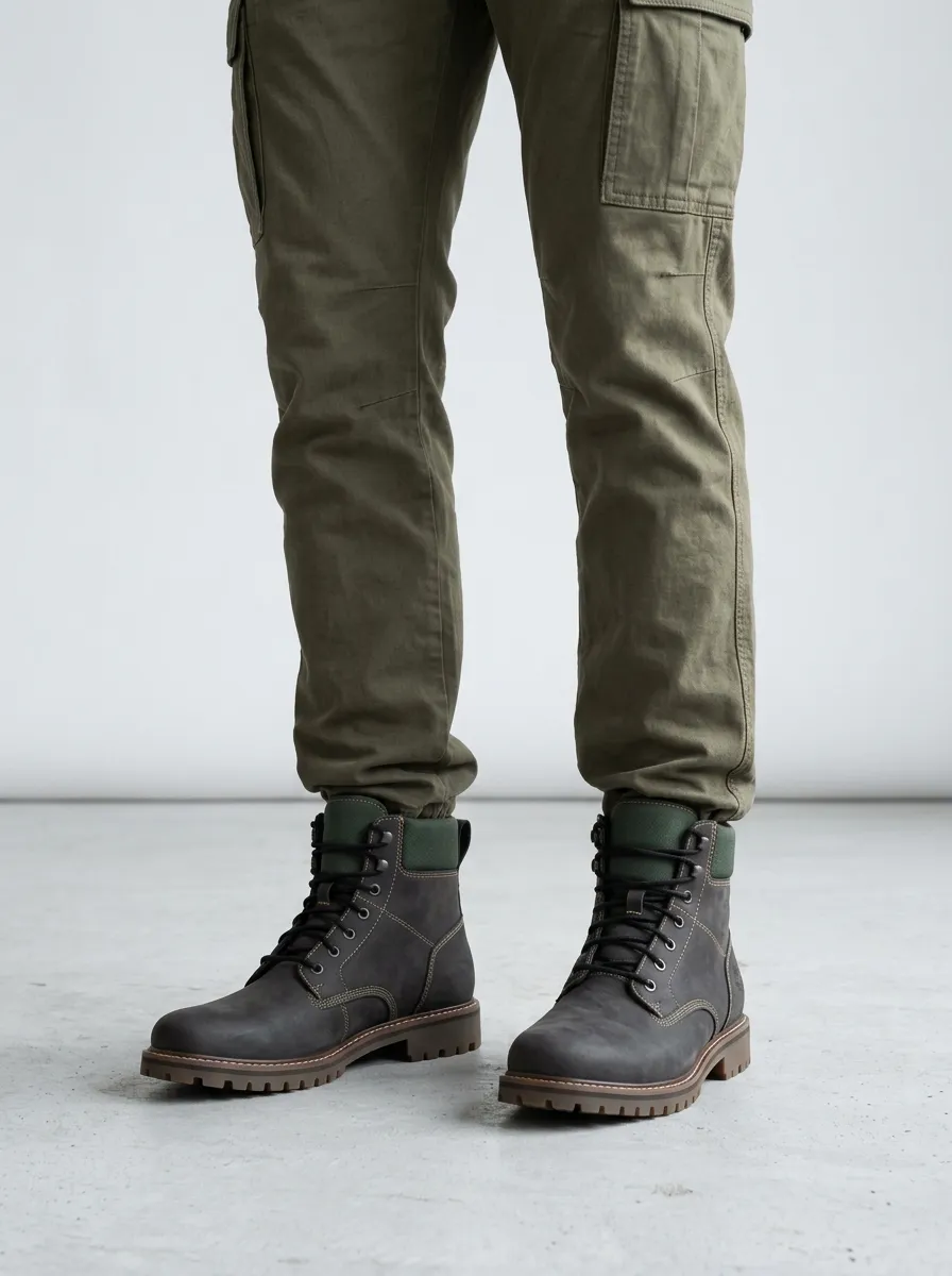 Men's Dark Trim Work Boots
