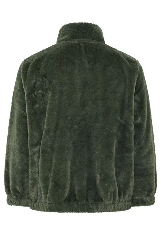 Khaki Green Funnel Neck Fleece
