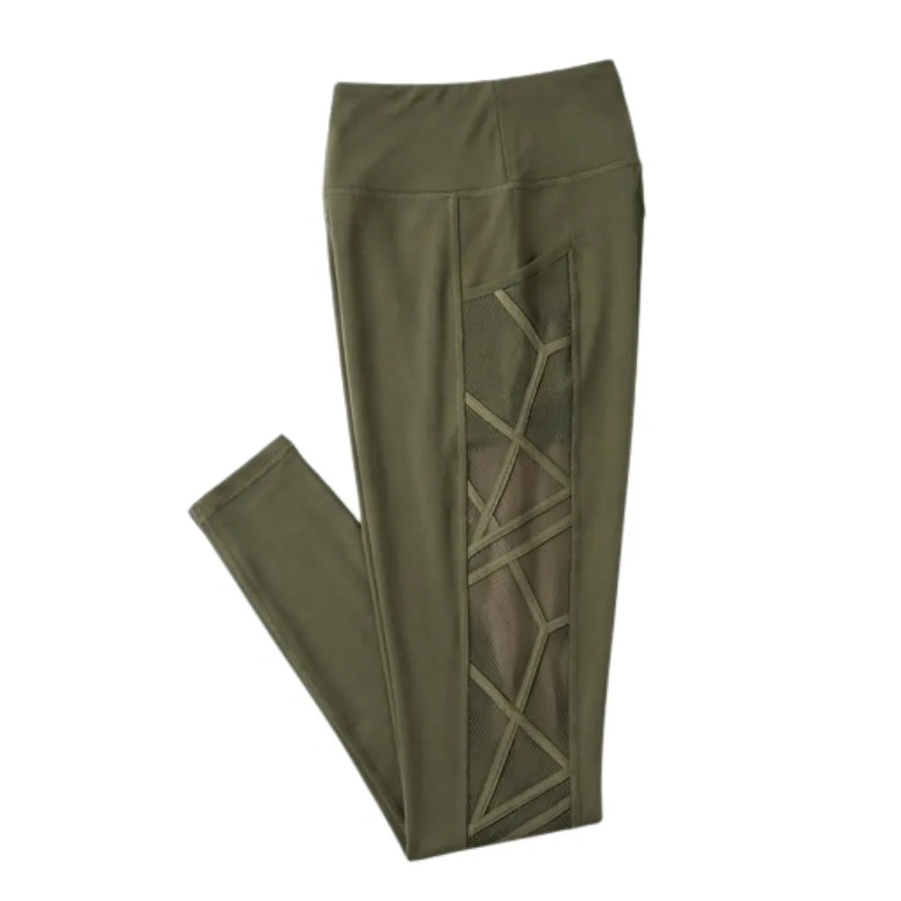High Waist Mesh Leggings with Hidden Pocket