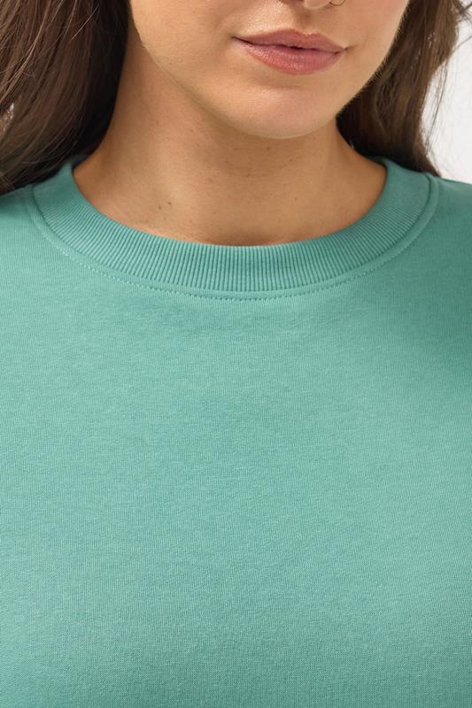Teal Blue Crew Neck Sweatshirt detail 3