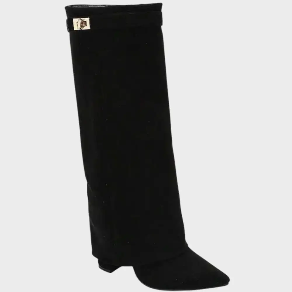 Square Toe Suede Tall Boots