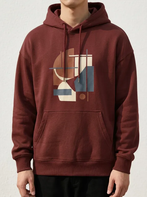 Unisex Muted Abstract Drop Shoulder Hoodie