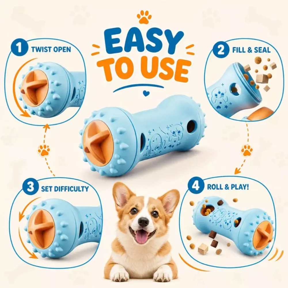 Interactive Dog Puzzle Feeder Toy – Adjustable Food Dispenser Suitable for Pet Mental Stimulation