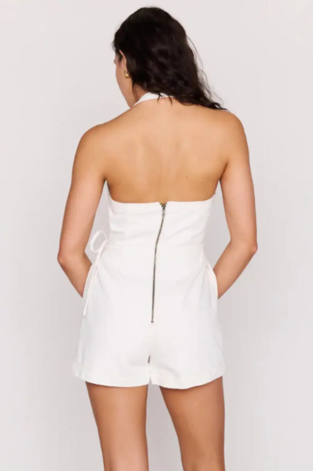 Denim Halter Neck Romper