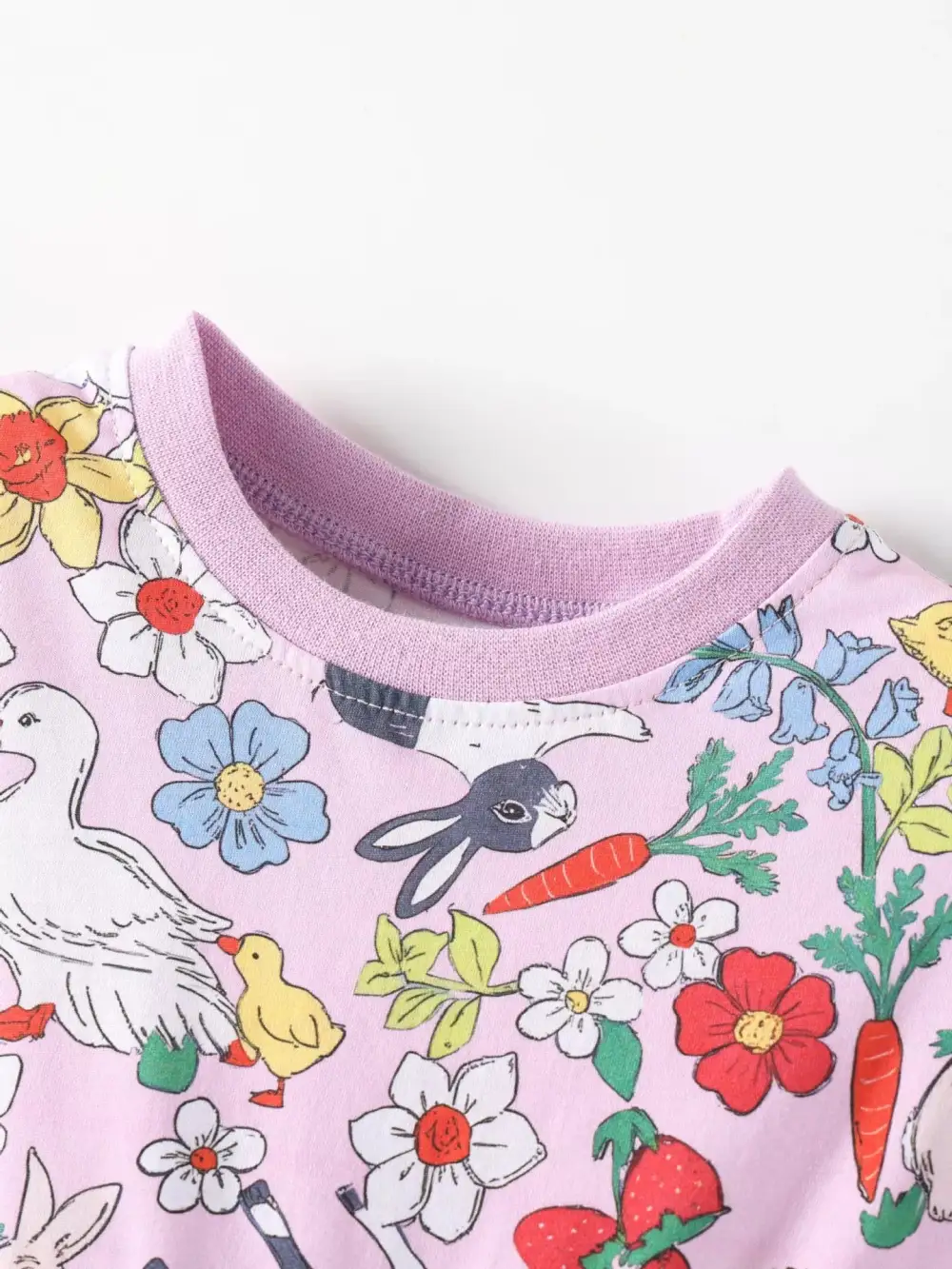 Girls Printed Round Neck Dress