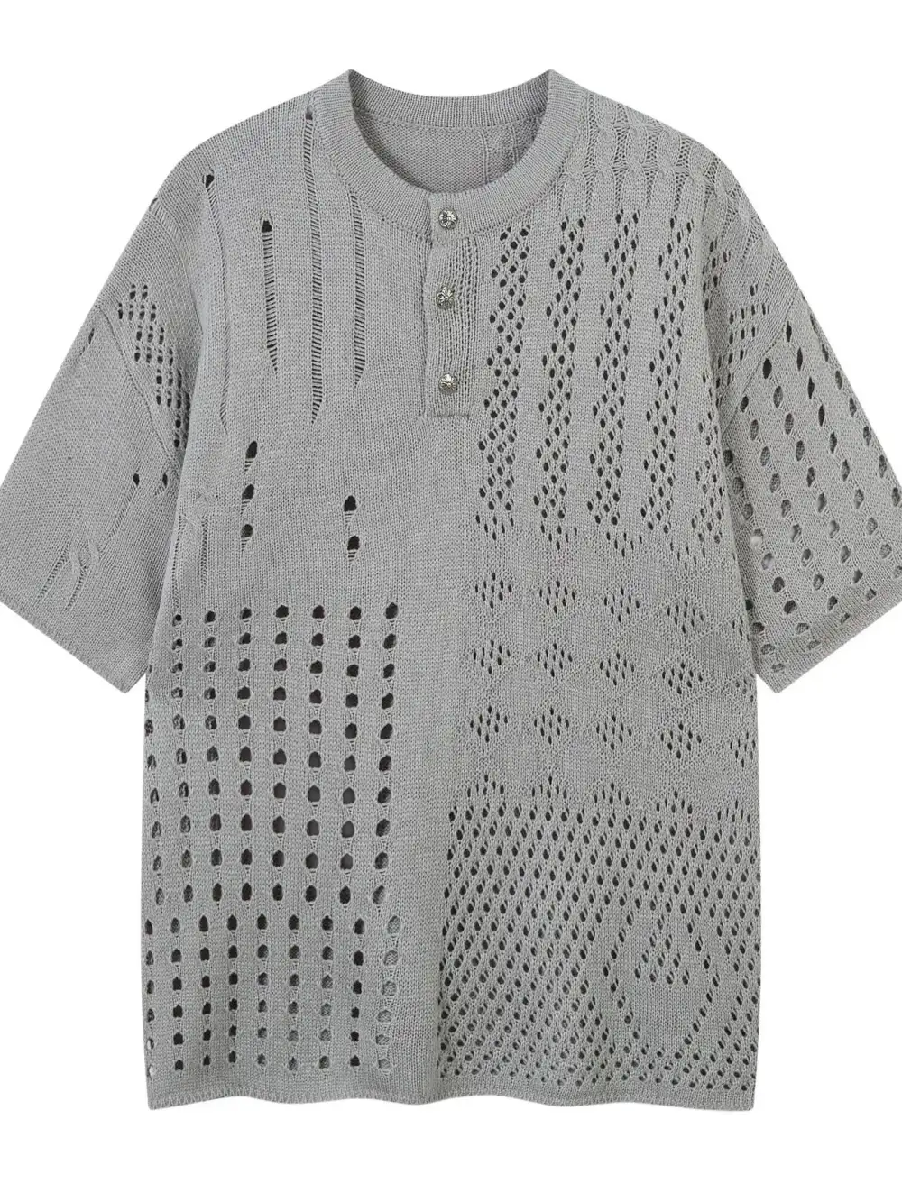 Textured Graphic Crew Neck Tee