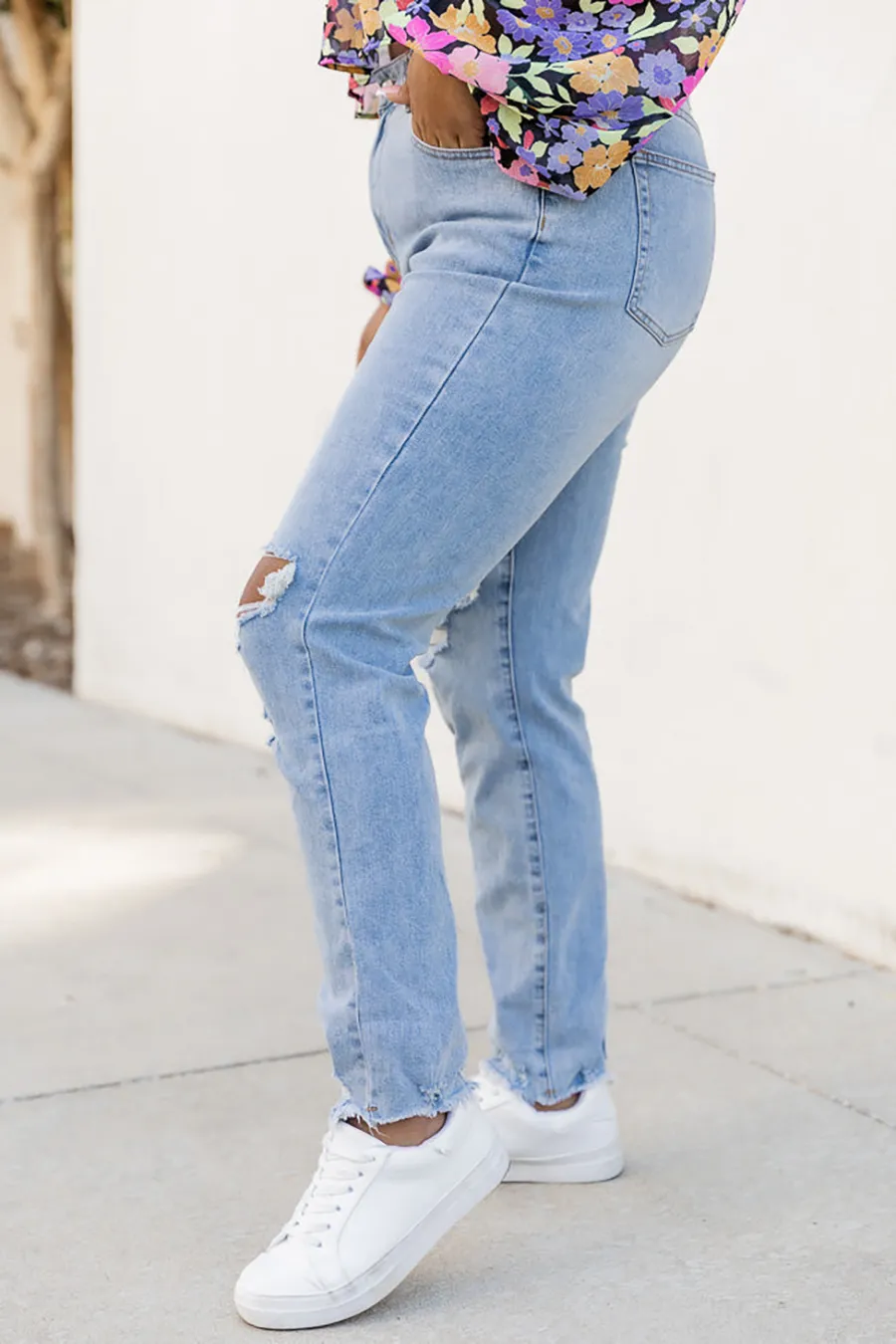 Stylish Bootcut Light Wash High Waisted Jeans