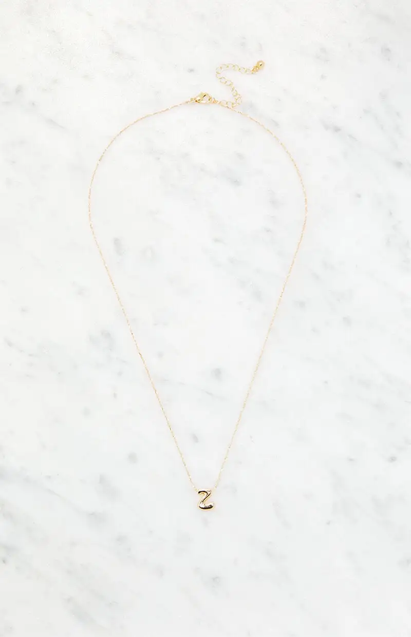 LA Hearts Z Initial 14K Gold Plated Necklace