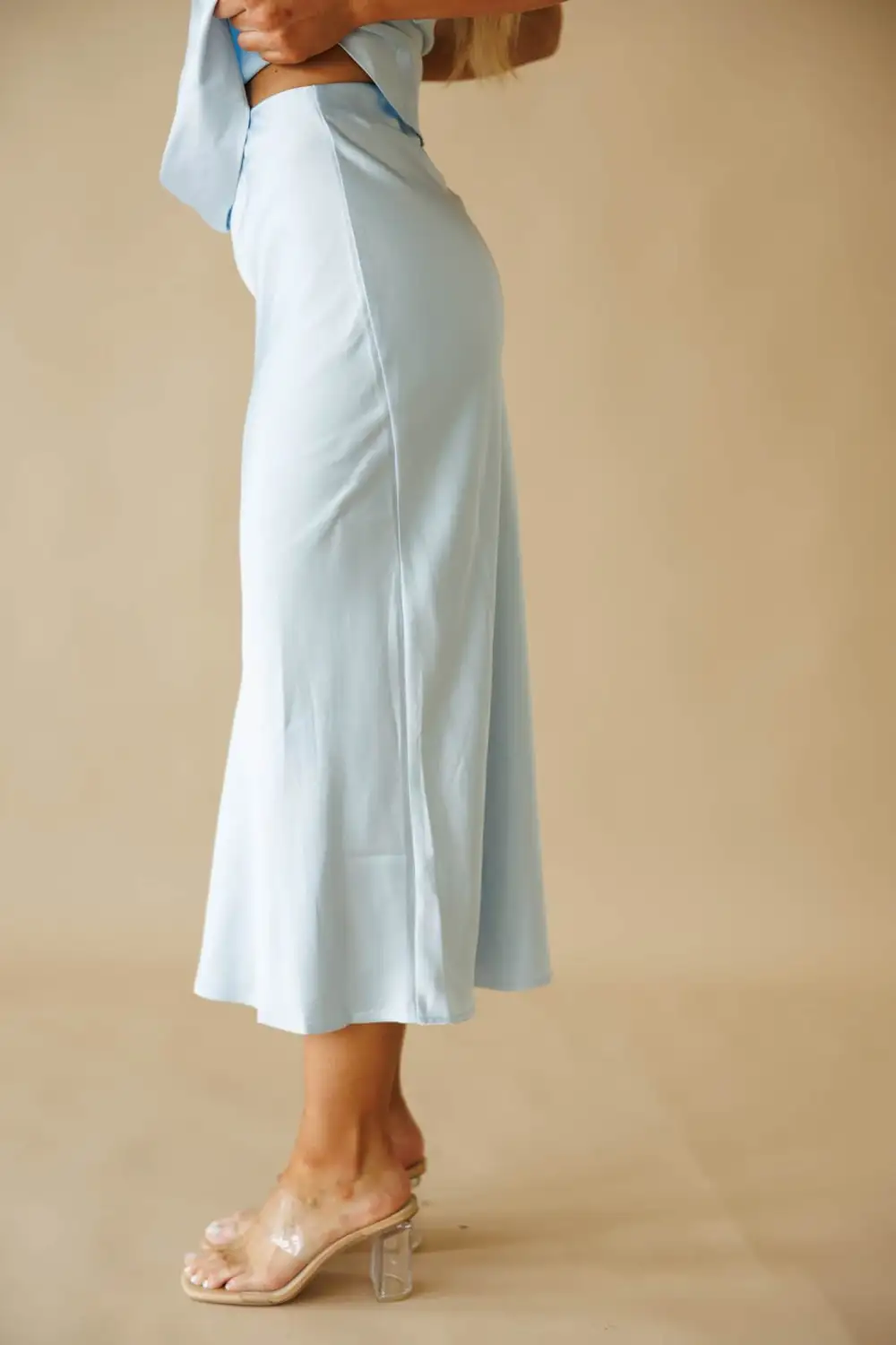 Modern Satin Midi Skirt