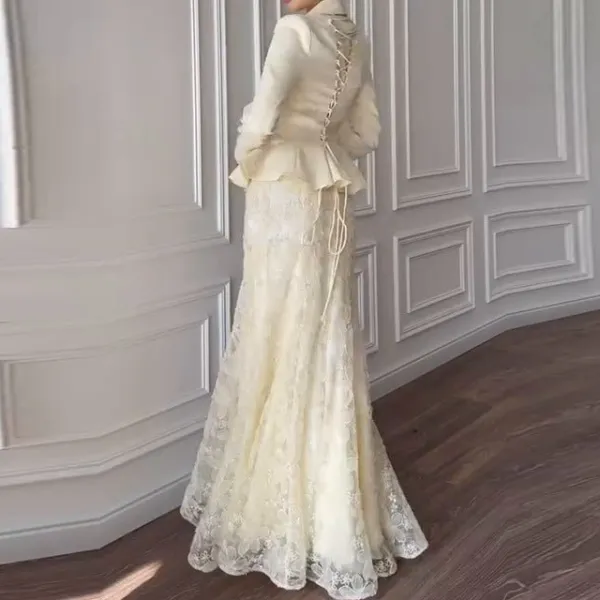 Classic Embroidered Jacket Skirt Set