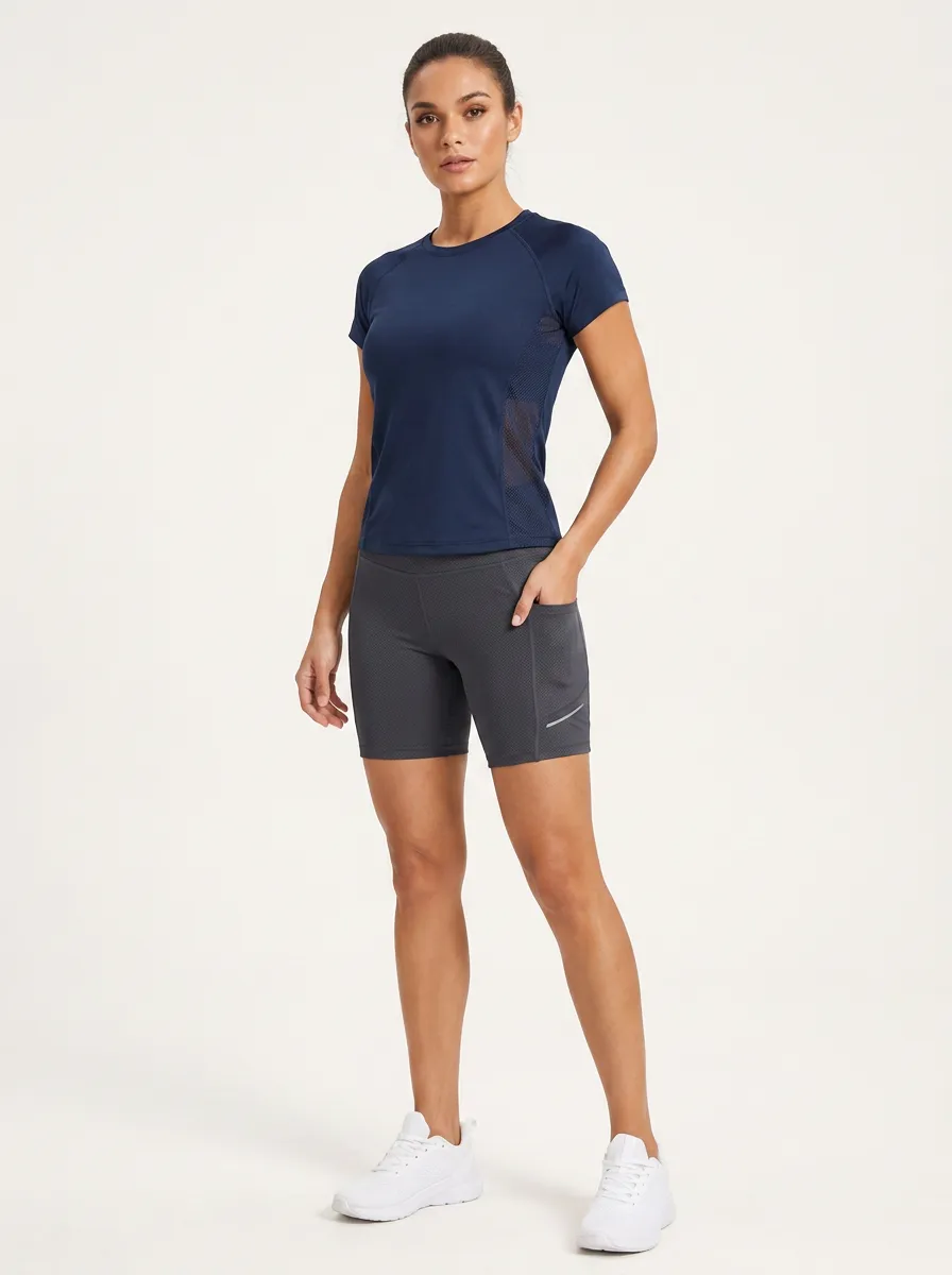 Women's Fitness Gym Workout Mesh Panel Printed 2-Piece Set