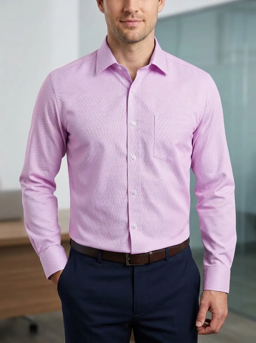 Men's Business Inspired Textured Dress Shirt