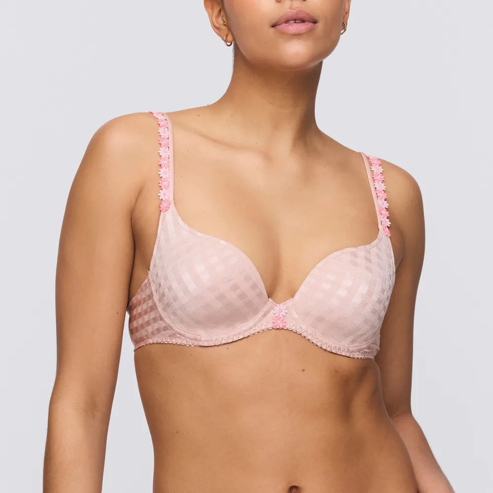 Women's Underwire Molded Seamless Adjustable Straps Floral Lace Embroidery Floral Detail Rounded Shape Bra