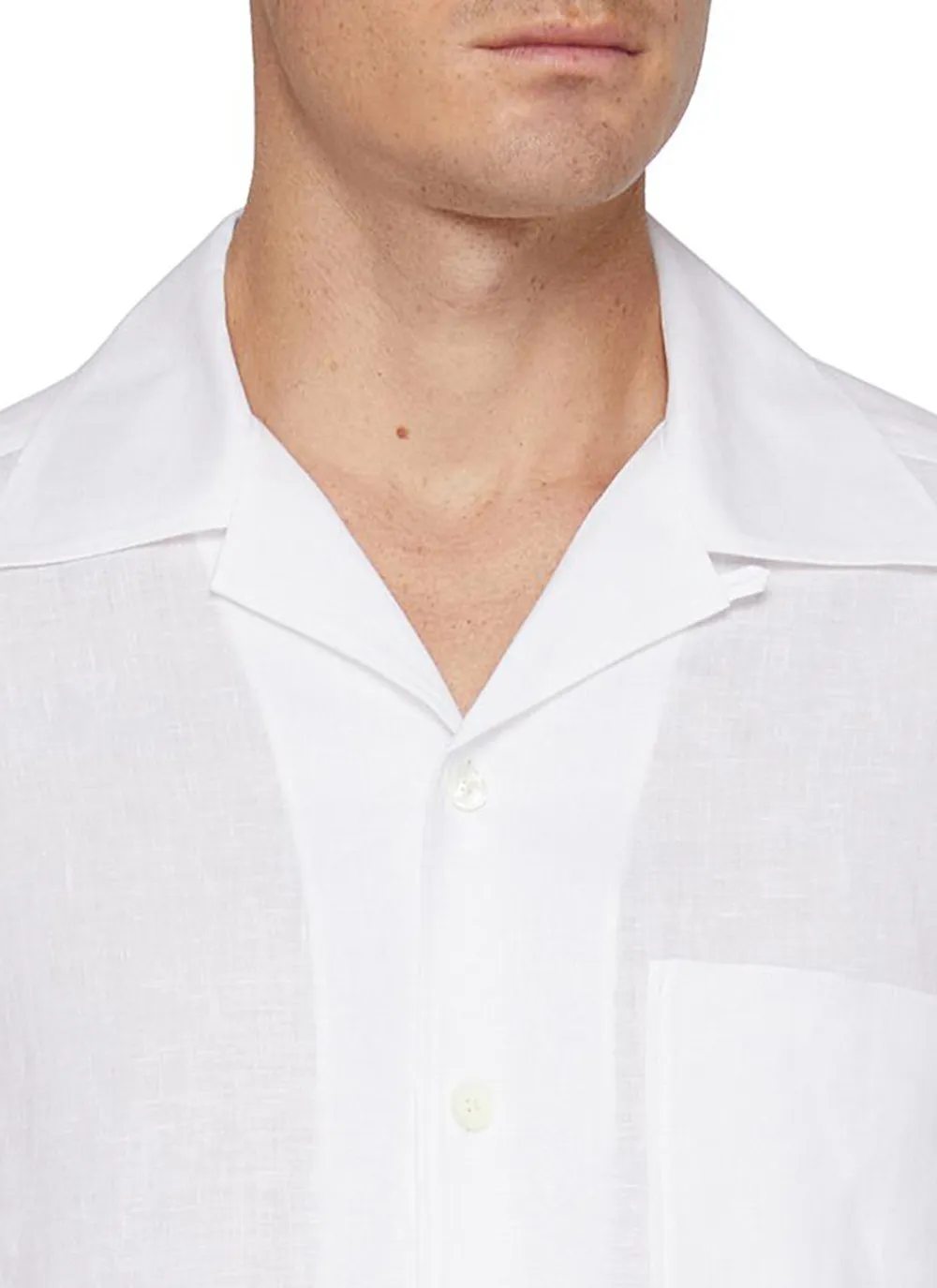 Soft Comfortable Skinny Button White Linen Shirt