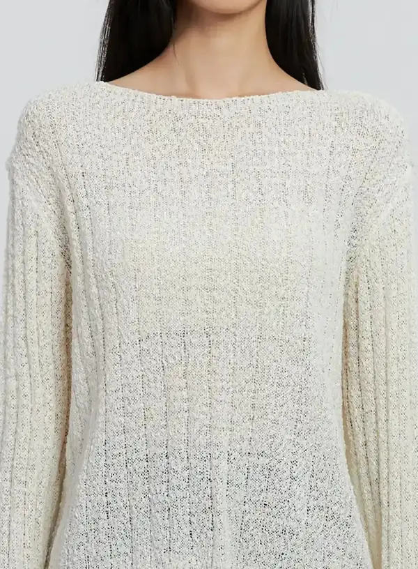 Cozy Boatneck Long Sleeve Sweater