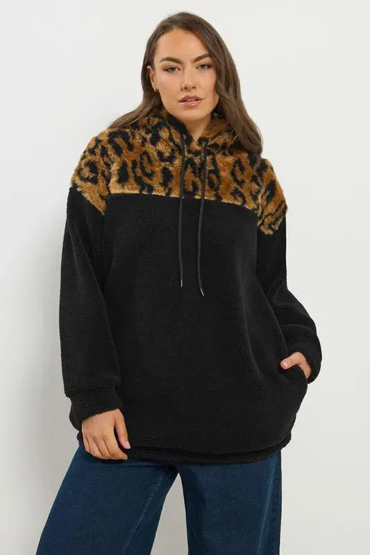 Black Animal Block Hoodie