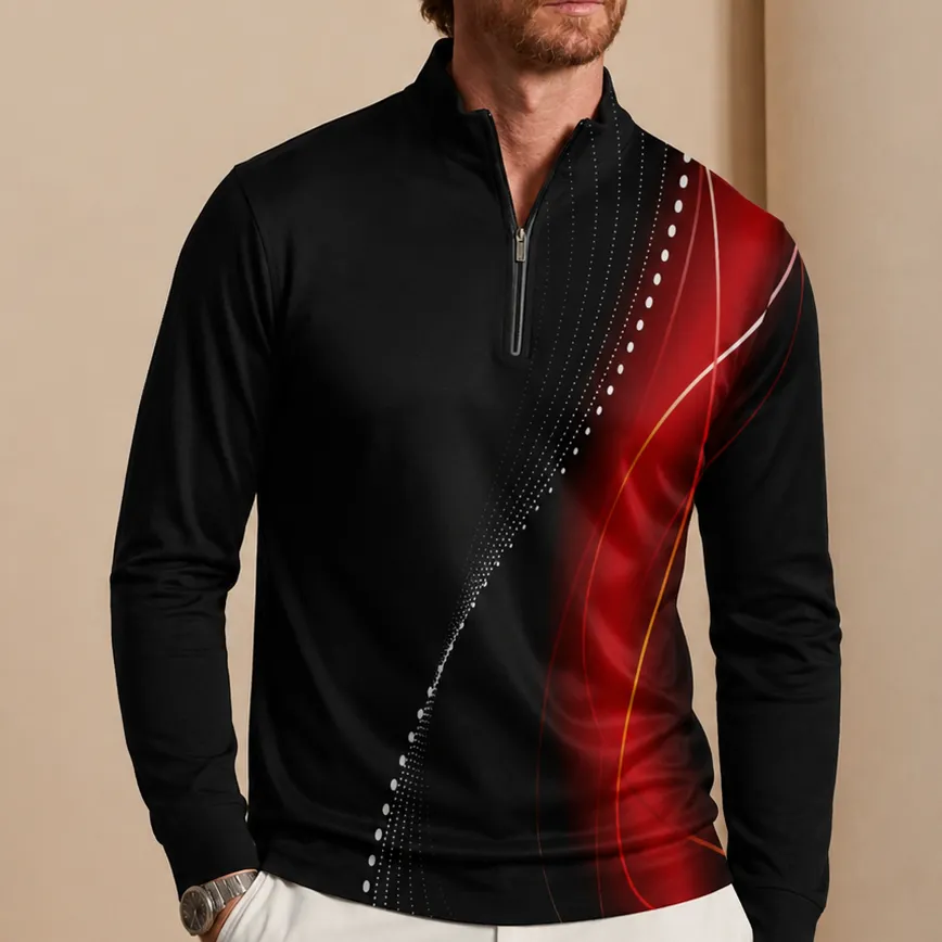 Active Lightweight Long Sleeve Pullover Golf Shirt