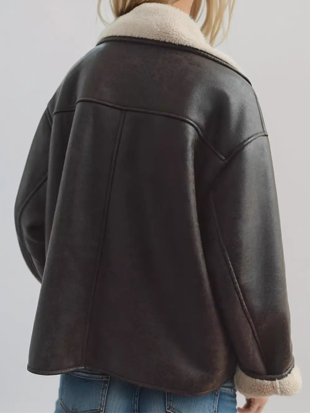 Collared Plush Pocketed Jacket