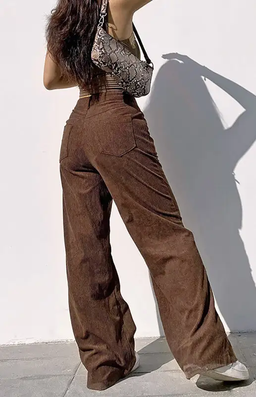 Slim Straight Wide Leg Trousers Pants