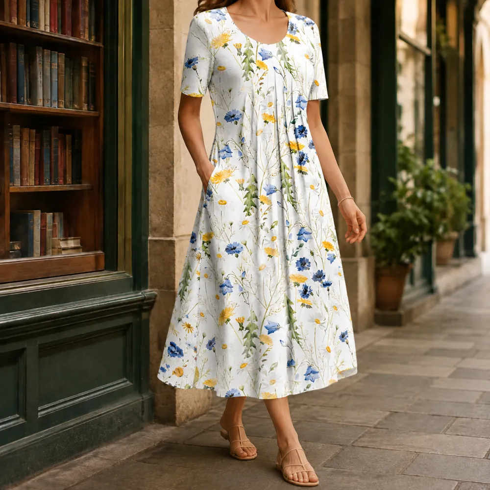 Refined Women's Pleated Midi Dress