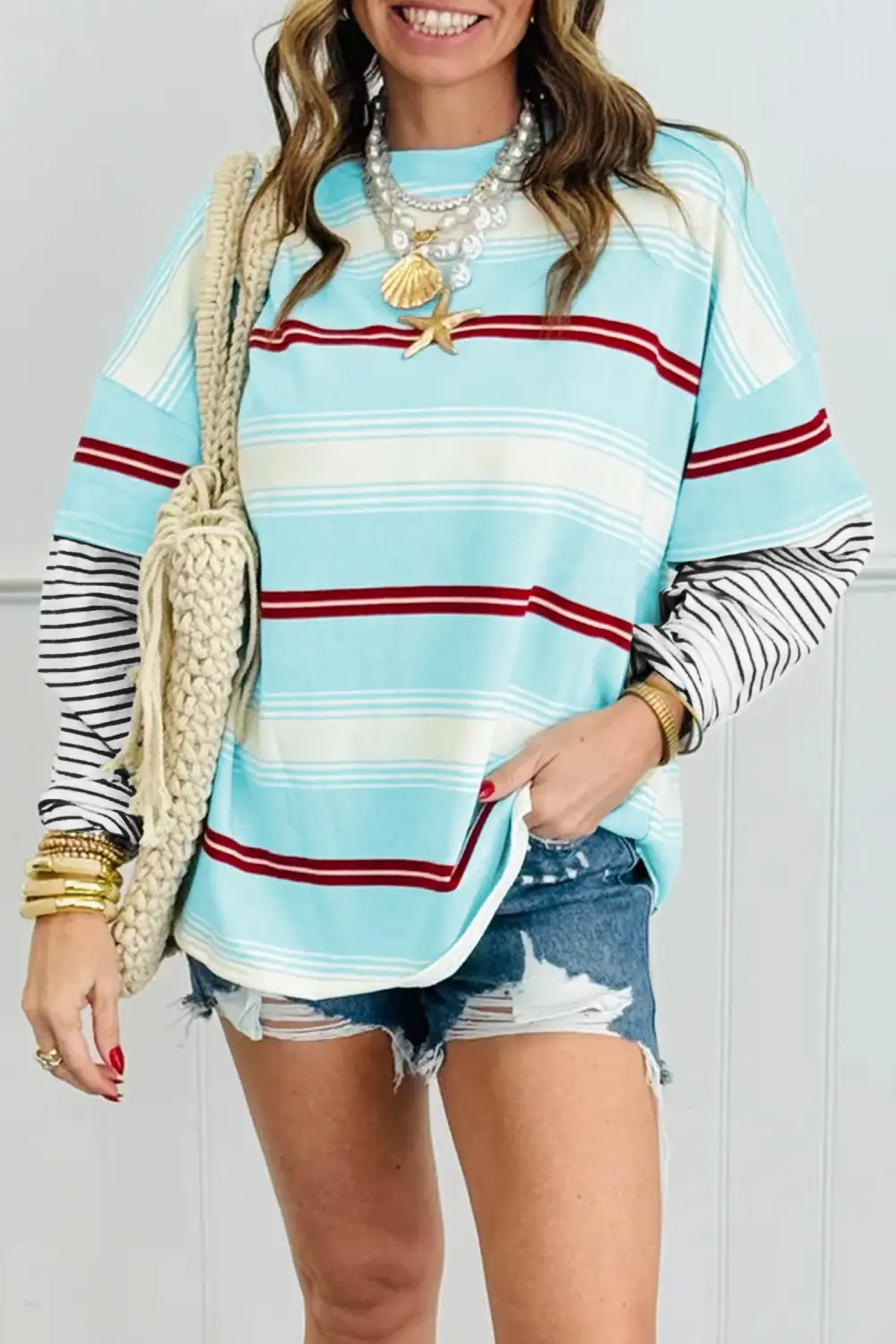 Striped Relaxed Long Sleeve Top