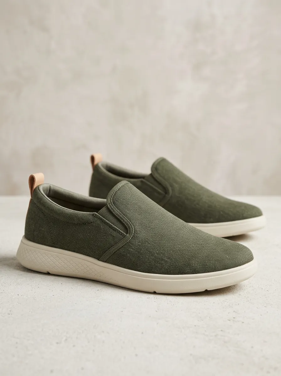 Slip-On Minimal Unisex Elastic Canvas Shoes