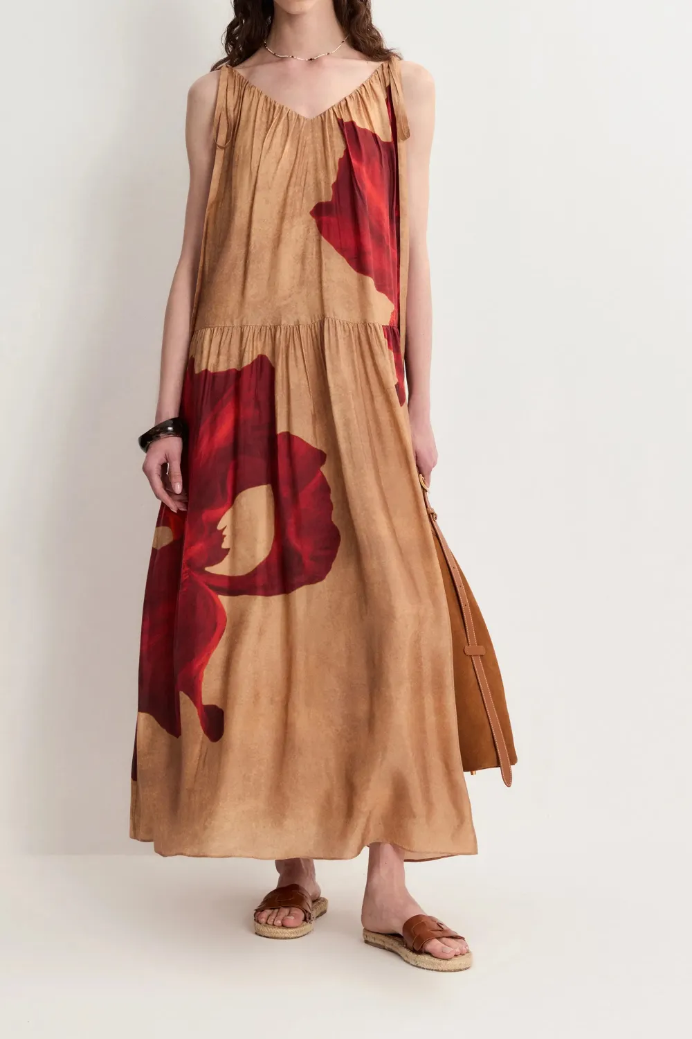 Sleeveless Floral Lyocell Maxi Dress