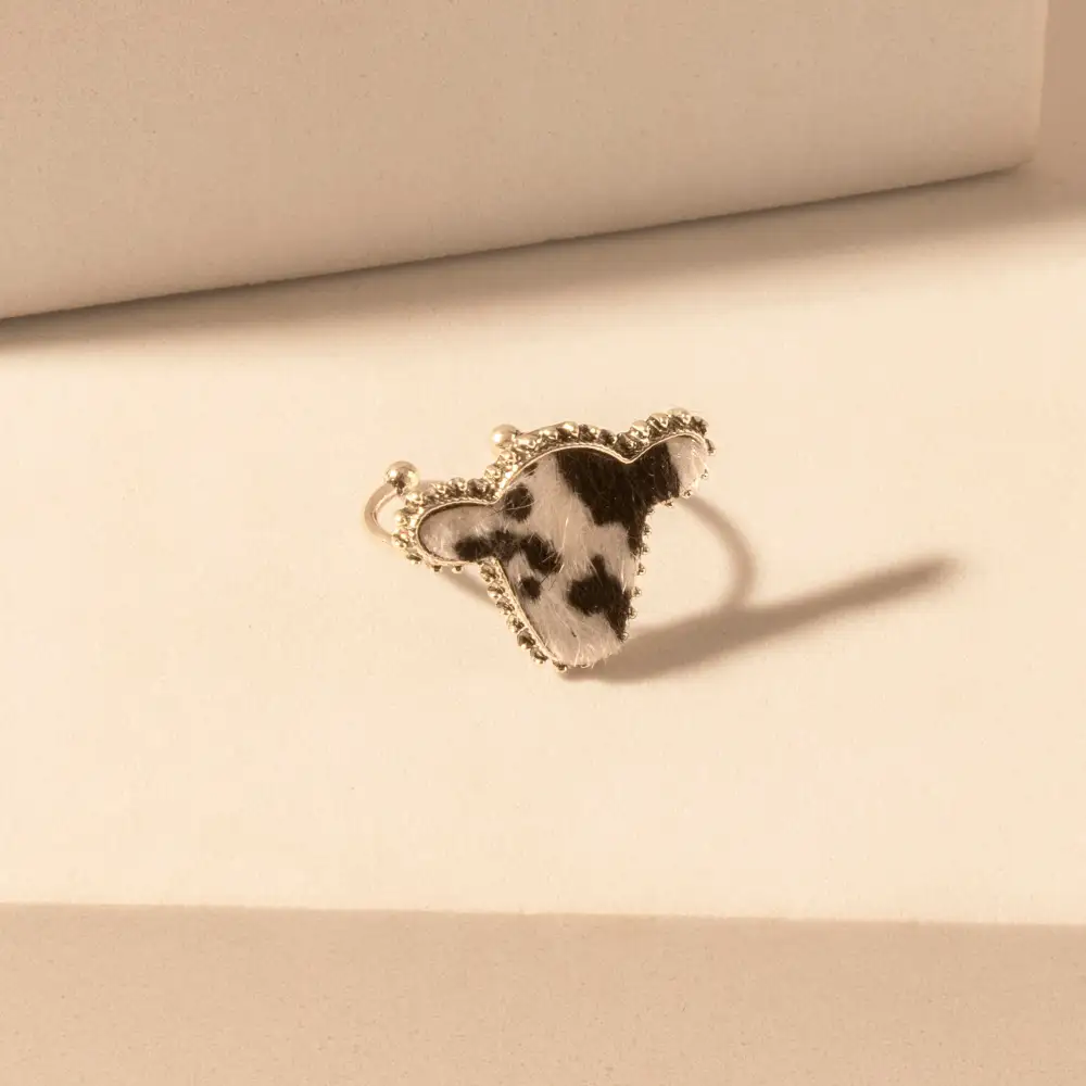 Women's Hair-On Hide Adjustable Ring