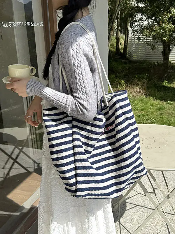 Split-joint Striped Bag Handbag Shoulder Bag
