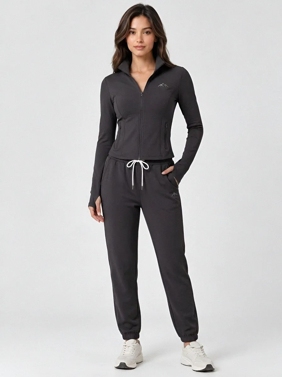 Women's Mountain Grey Zip-up Tracksuit