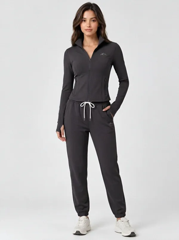 Women's Mountain Grey Zip-up Tracksuit