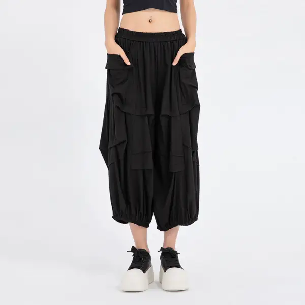 Women's Wide Leg Cropped Loose Fit Pants