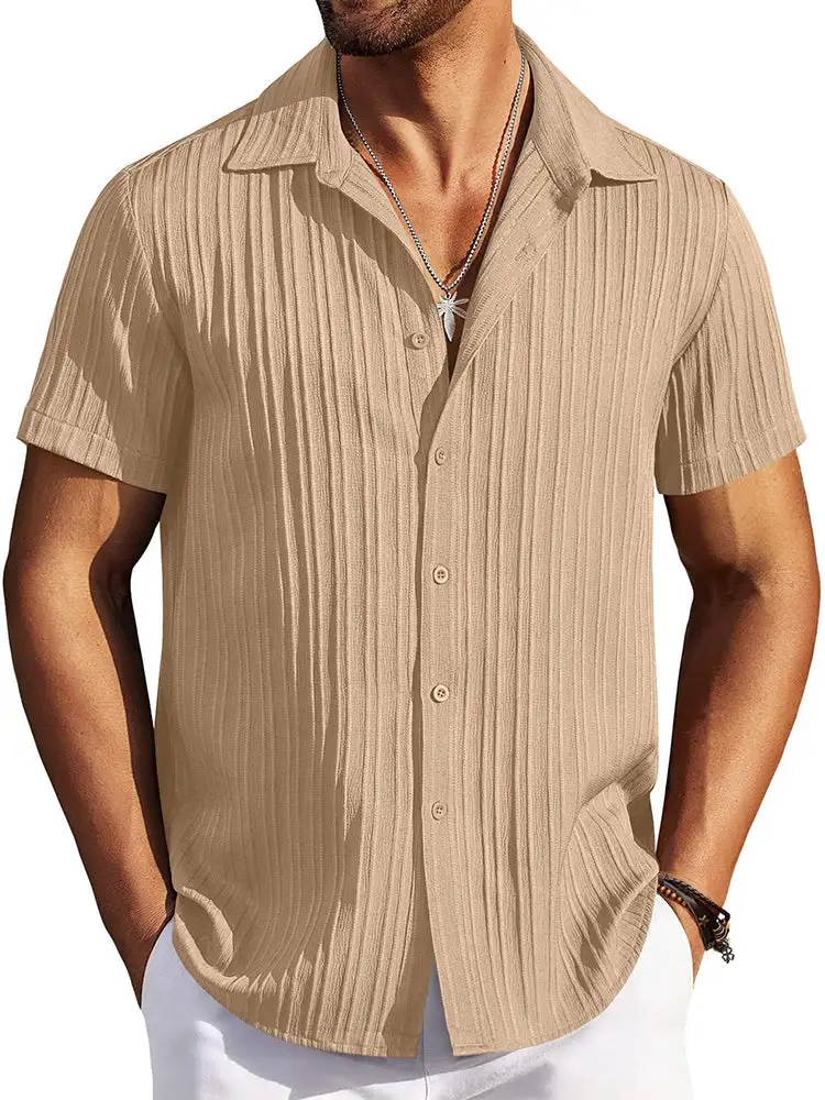 Clean Placket Textured Woven Shirt