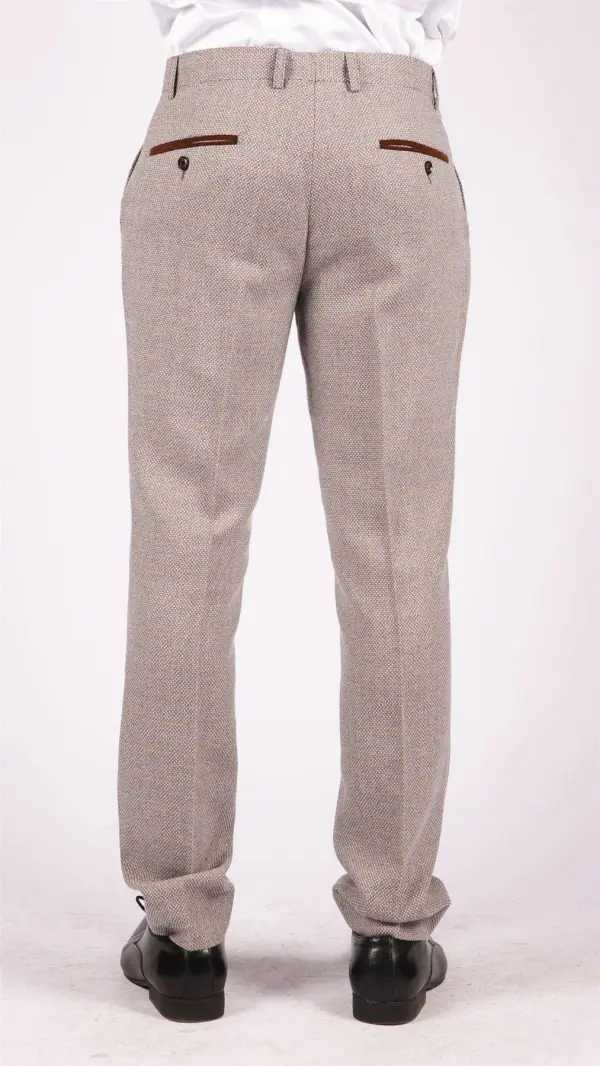 S Cream Tweed Trousers