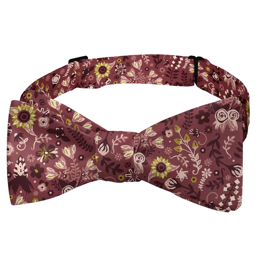 Spring Garden Floral Motif Bow Tie