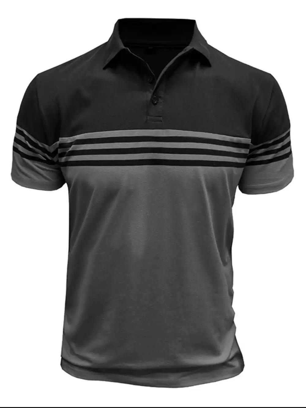 Striped Contrast Detail Collared Polo Shirt