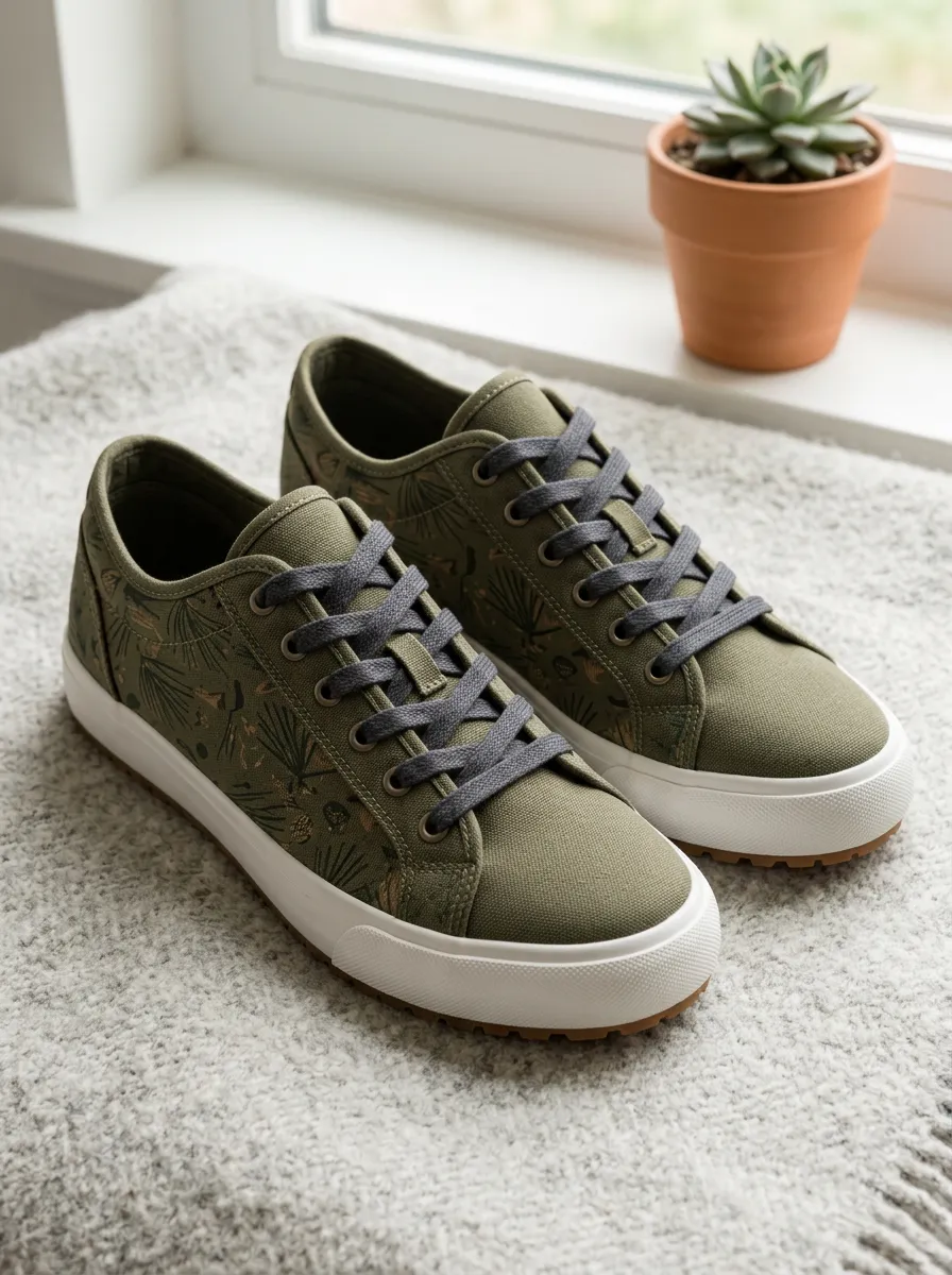 Men's Nature Lover Pinecone Forest Printed Canvas Shoes
