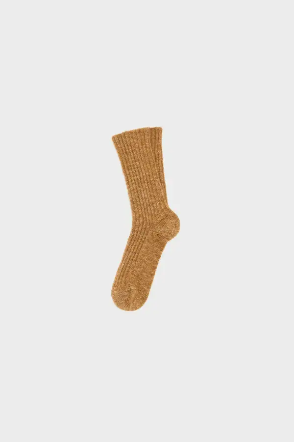 Refined Ribbed Crew Shimmer Casual Socks