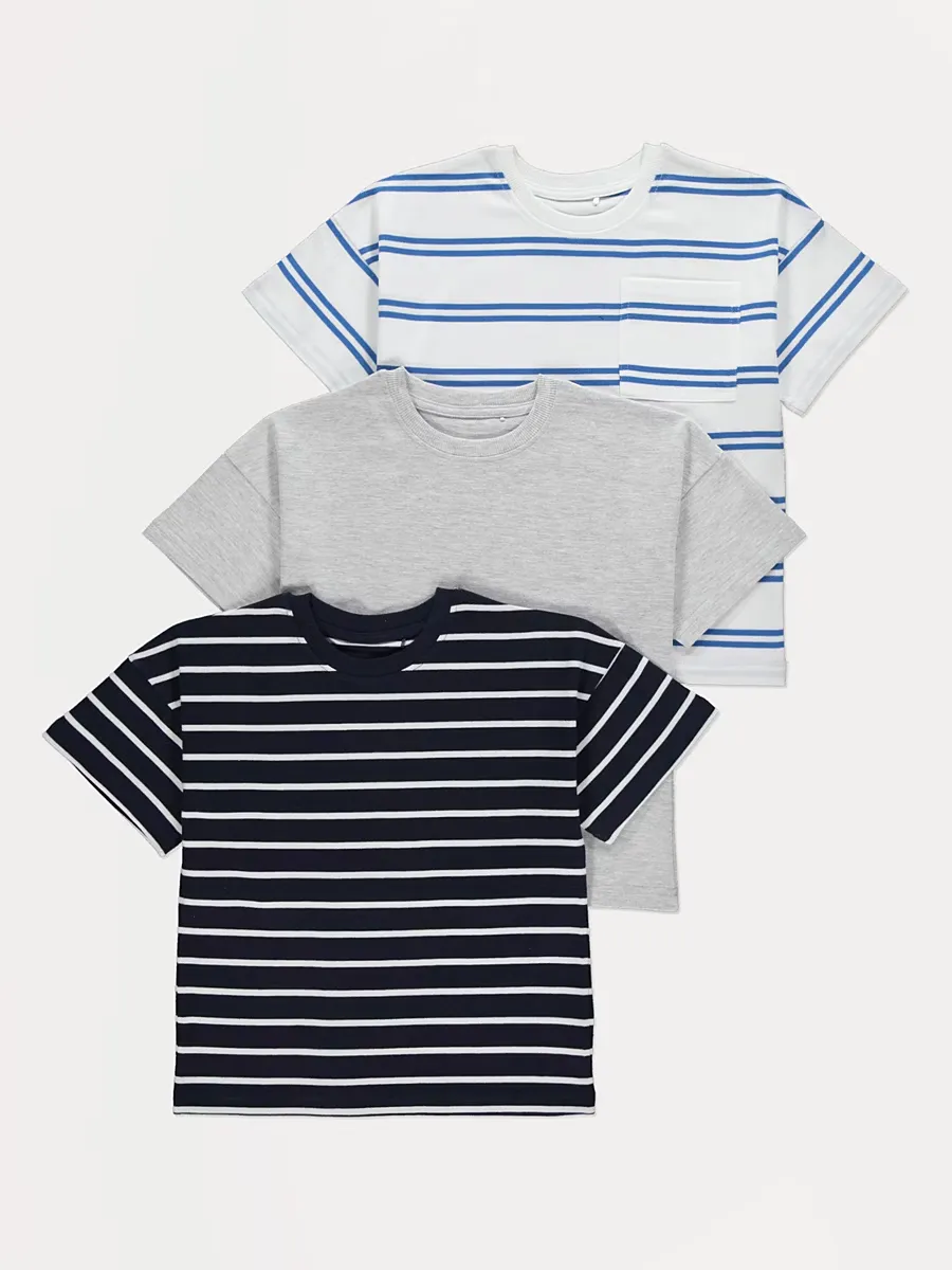 Breton Striped Short Sleeve T-shirts 3 Pack