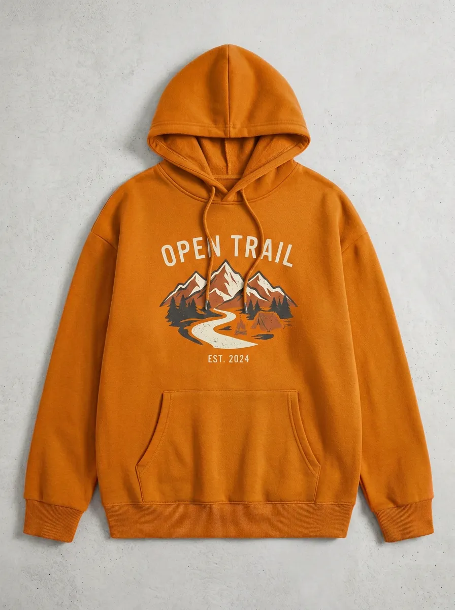 Unisex Open Trail Mountain Camping Printed Hoodie