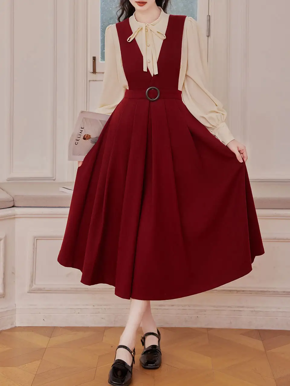 Bow Shirt Maxi Dress