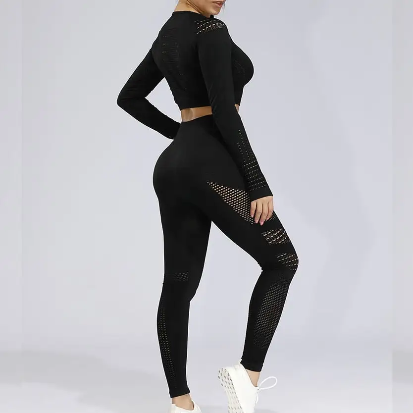 Yoga Gym Fitness Athletic Pants Leggings Long Sleeve Seamless