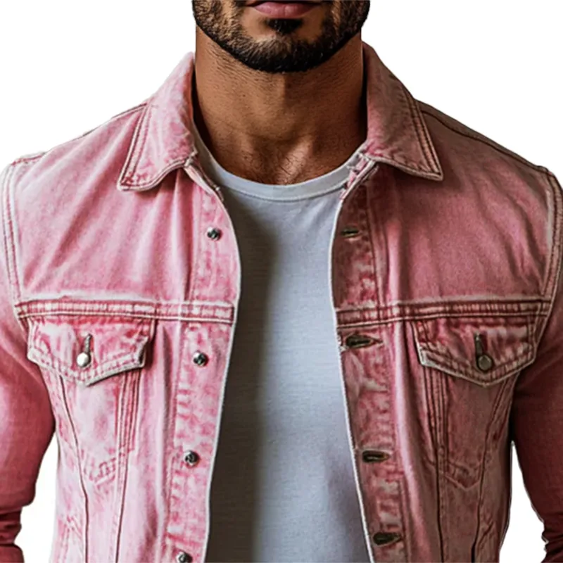 Washed Denim Utility Pocket Jacket