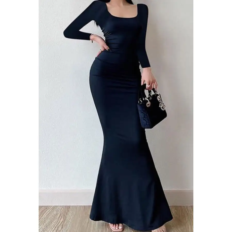 Everyday Square Neck Long Sleeve Maxi Dress