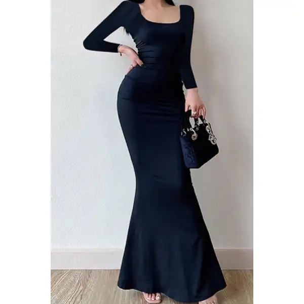 Everyday Square Neck Long Sleeve Maxi Dress