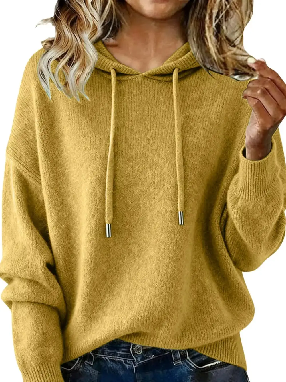 Modern Drawstring Long Sleeve Sweater